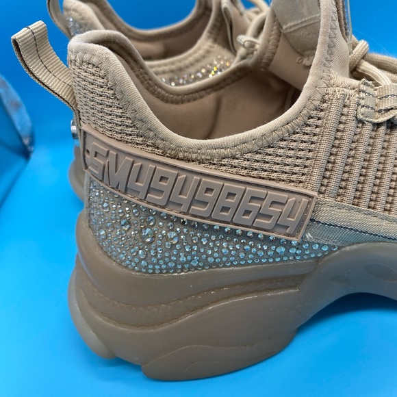 Steve Madden Maxima Blush Gold Nude Sparkle Rhinestone Sneakers Size 9.5M - Picture 7 of 12